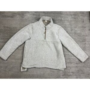 Level Eight Pullover Womens L Beige Sherpa Fleece Quarter Zip Cozy Casual Jacket